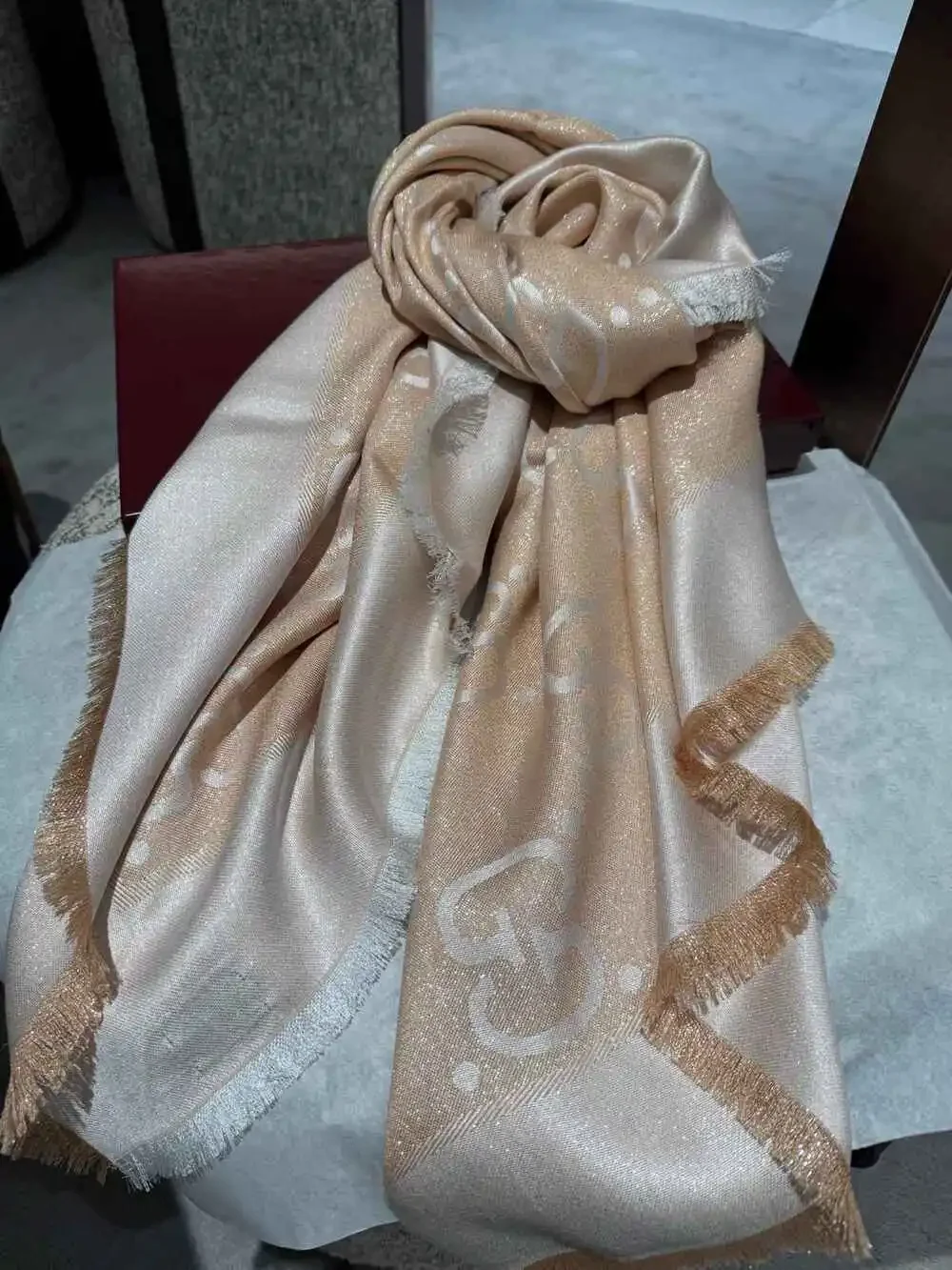 GUCCI Metallic GG Monogram Scarf